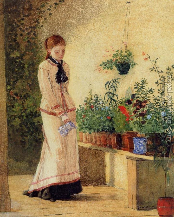 Winslow Homer : Girl Watering Plants